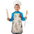 thumbnail image 2 of Beige Christmas Tree Pattern Kids Aprons for Girls and Boys,Adjustable Neck Strap Toddler Aprons for Kids Cooking Baking, 2 of 7