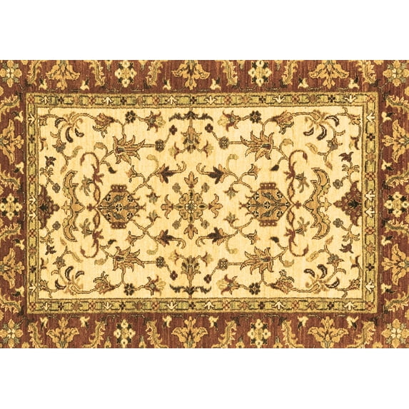 Ahgly Company Indoor Rectangle Abstract Brown Modern Area Rugs, 5' x 7'