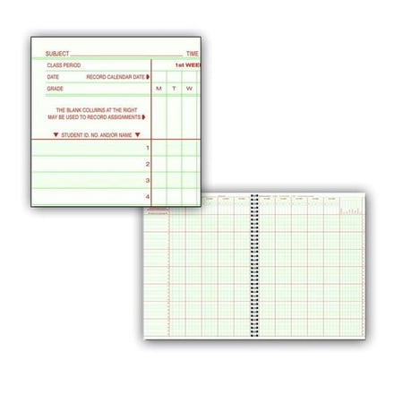 Hammond & Stephens 8 Subject 35 Student 0.9 Week Class Record Book, 9.25 x 12.25 in., Hard Cover