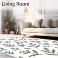 thumbnail image 2 of ODIKA 8'x10' Machine Washable Non-Slip Area Rug, Scandinavian Inspired Antler Motif with Interlocking Pine and Berry Accents High Traffic Rug with Pad, White, 645158, 2 of 8