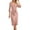 Pink, variant on MIXUE Summer Dresses for Women Solid Color Lapel V Neck Button Down Long Sleeve Casual Bodycon Shirt Dress Beachwear,Brown,XL