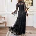 thumbnail image 6 of Prom Dresses for Women Elegant Lace Long Sleeve Crewneck Flowy Maxi Dress Formal Evening Gowns, 6 of 6