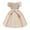 Beige, variant on Fesfesfes Toddler Girls Dress Solid Color Temperament Bowknot Off Shoulder Pleated Skirt Birthday Party Gown Long Dresses