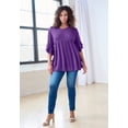 thumbnail image 4 of Roaman's Women's Plus Size Hand Crinkled Flutter Sleeve Tunic, 4 of 5