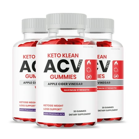 Keto Klean ACV Gummies, Maximum Strength Official Dietary Supplement for Men and Women (3 Pack)