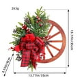 thumbnail image 3 of Suncoda Christmas Wreath, Christmas Decorations Wooden Wheels Wreaths Christmas Bows Welcome Wheels Door Tags and Door Hangings, Christmas Ornament, 3 of 8