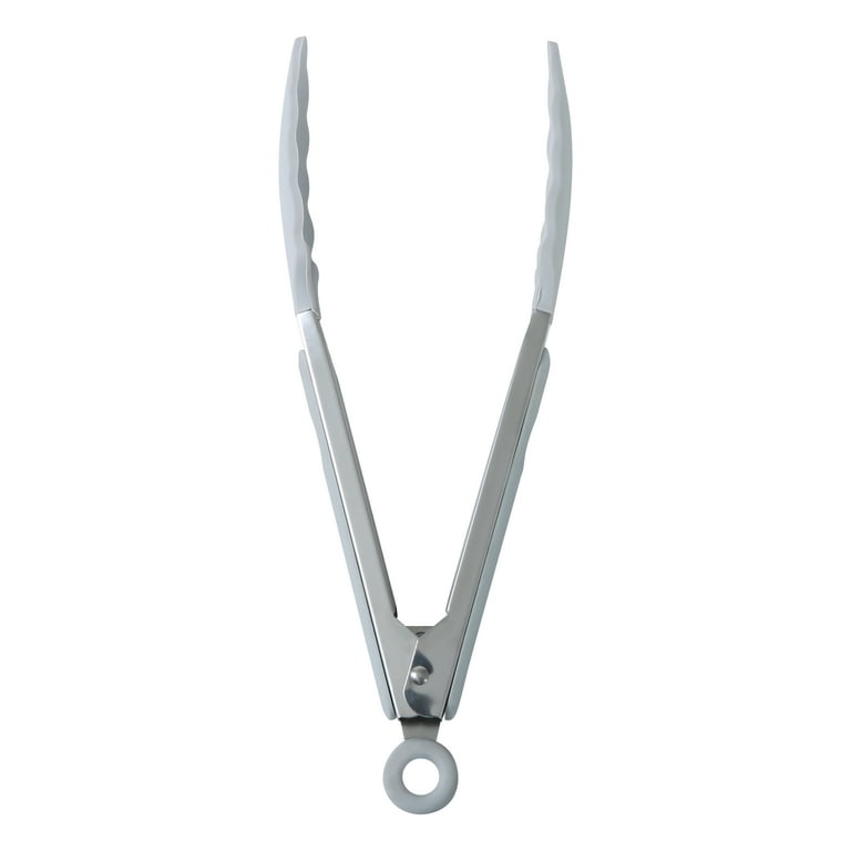 Mainstays 9-inch stainless steel and silicone locking tongs with
