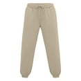 thumbnail image 5 of NAISIBABY Boys Girls Sweatpants Size 12, Drawstring with Pockets Tapered Leg Loose Casual Jogger Pants Beige (3-14T), 5 of 10