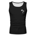 thumbnail image 5 of FUZHIQ Men's Mesh Workout Tank Tops Tropical Print Loose Fit O Neck Elastic Gym Athletic Running Tee Shirts,S, 5 of 5