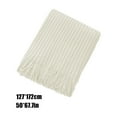 thumbnail image 3 of kchsji Knit Fringe Edge Blanket For Office Nap, Soft Lightweight Air Conditioner Blanket, All Season Comfort Throw For Sofa Bed Use, Home Decor Blanket For Living Room Bedroom And Personal Relaxation, 3 of 6
