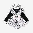 thumbnail image 1 of PatPat Baby Girl Rabbit Pattern Ruffle Long Sleeve Romper, 1 of 2