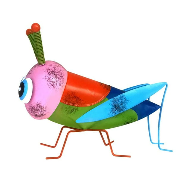 Metal Yard Art Outdoor and Garden Animals Colorful Grasshopper, Garden Statues and Yard Art, Garden Yard Fence 3D Iron Ornaments Metal Yard Art Outdoor and Garden Animals Colorful Grasshopper, Garden Statues and Yard Art, Garden Yard Fence 3D Iron Ornaments