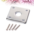 thumbnail image 4 of Square Guitar Jack Plate Guitar Pickup Output Input Jack Socket Plate Metal Jack Plate With Screws for Electric Guitar Bass (Silver), 4 of 8