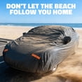 thumbnail image 4 of Mockins 190"x 75"x 47" Heavy Duty Extra Thick Black 250G PVC Sedan Car Cover, 4 of 11
