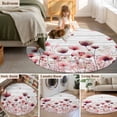 thumbnail image 5 of Round Rug 4Ft Washable Non-Slip, Watercolor Pink Flowers Circle Area Rugs for Living Room Bedroom, Spring Flowers Botanical Wood Grain Indoor Floor Mats Carpet Runner for Home Decor Aesthetic, 5 of 8