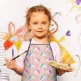 thumbnail image 2 of Pink Cartoon Unicorn Lightning Pattern Kids Aprons for Girls and Boys,Adjustable Neck Strap Toddler Aprons for Kids Cooking Baking, 2 of 6