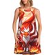 thumbnail image 1 of Easygdp Red Sun Flame Fox para Vestido Transpirable de Mujer, Vestido Suelto de Manga Corta con Pliegues y Bolsillos para el Verano, 1 of 7