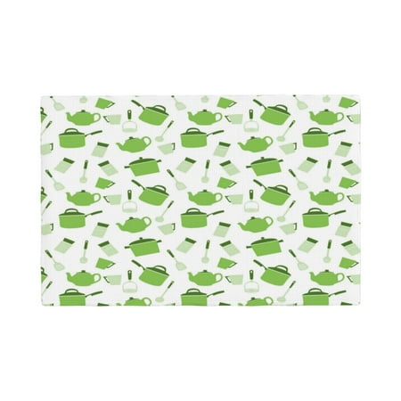 

Table Placemats Set of 6 - Kitchen Utensiles Cooking Pots 12x18 In Faux Linen Double Heat Resistant Place Mats Cloth Indoor/Outdoor Placemats Washable Table Mats for Dining Kitchen Party