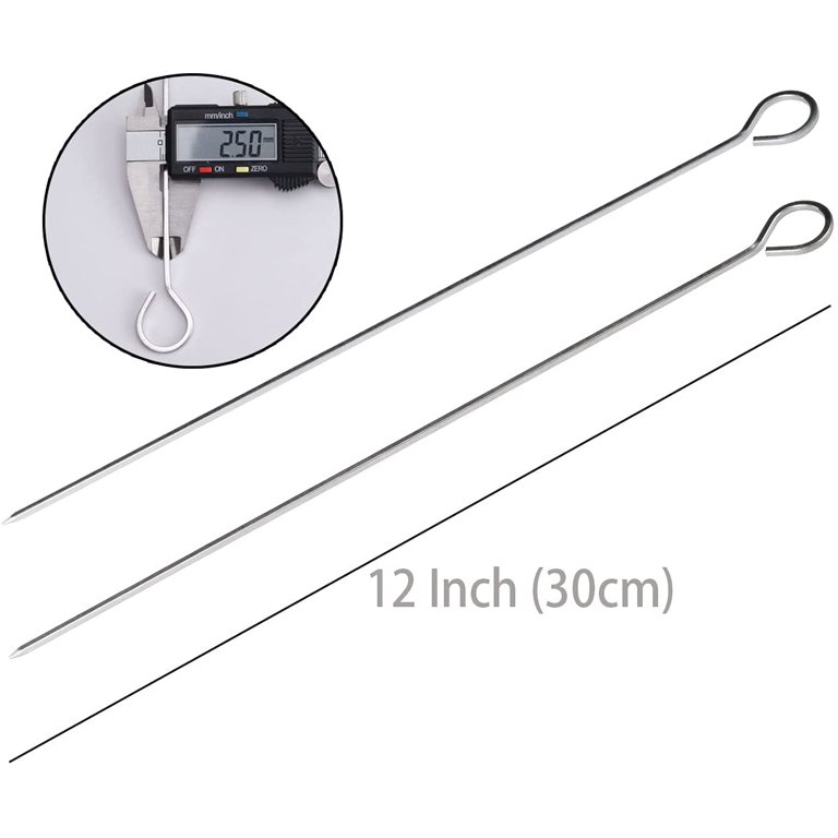 12 inch Barbecue Skewers Metal BBQ Sticks,12Pack Stainless Steel Square  Skewer for Grill Outings Cooking by HONSHEN