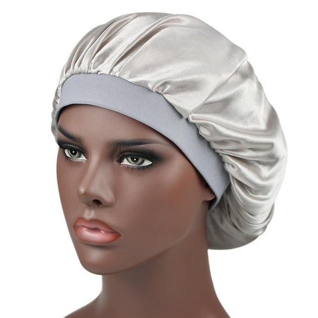 WIFKLSIIPG Wide Elastic Band Satin Sleep Bonnet Soft Night Sleeping Cap for Women