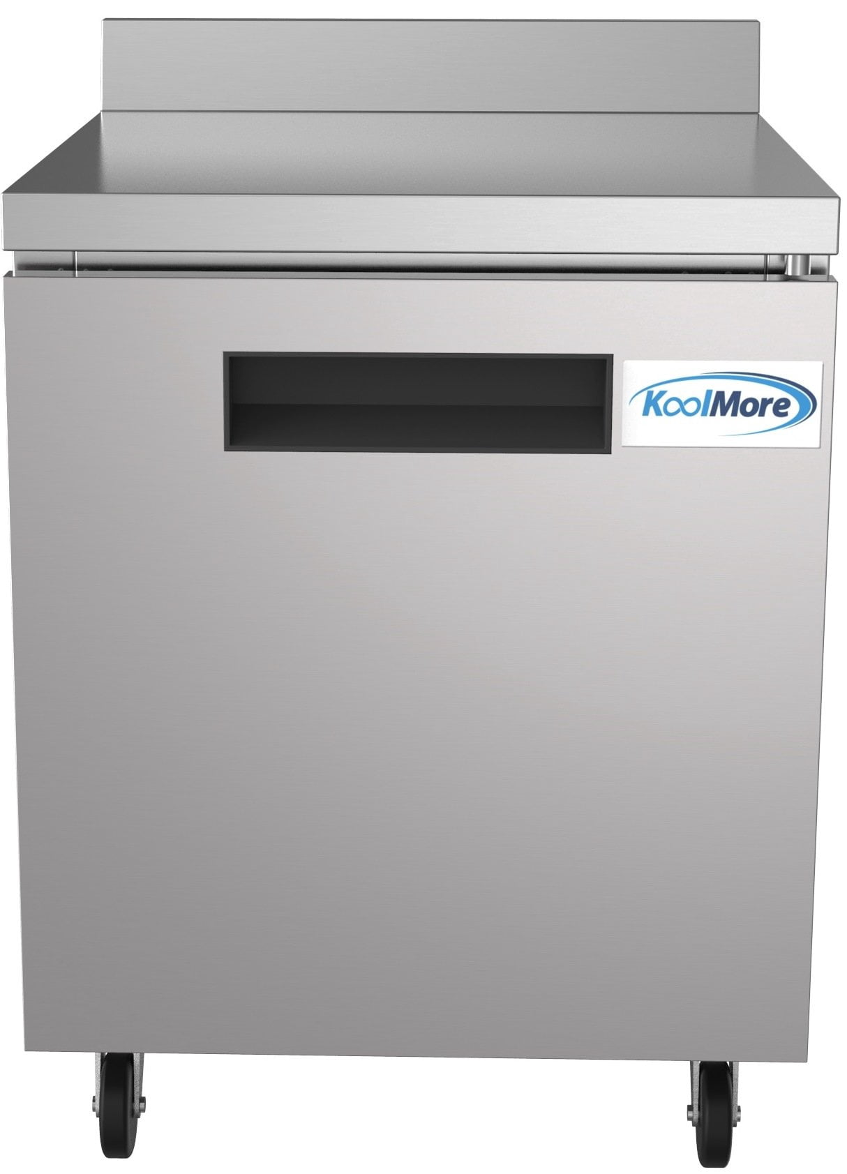 KoolMore 27 in. Stainless Steel Worktop Commercial Refrigerator with 3 1/2 Backsplash - 6.3 Cu. ft.