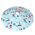 thumbnail image 2 of Kll 30" Christmas Tree Skirt Sailboats Anchors Xmas Tree Skirts Mat For New Year Xmas Holiday Party Indoor Outdoor Home Decoration, 2 of 9