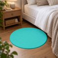 Washable Round Rugs 3.3 Ft, Turquoise Circle Area Rugs, Non-Slip Small ...