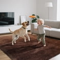 thumbnail image 6 of Shag Area Rugs for Bedroom Living Room,5X8 Ultra Soft Fluffy Area Rugs for Dorm, Indoor Carpet Nursery Rugs for Kids Room Home Decor,Brown, 6 of 16