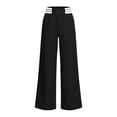 thumbnail image 5 of Stamzod Uniform Pants for Girls Fashion Striped High Waisted Wide Leg Dress Pants Casual formal Straight Leg Trousers with Pockets 15-16Years, 5 of 10