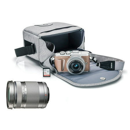Olympus PEN E-PL9 Mirrorless Micro Four Thirds Digital Camera [Brown] + M.Zuiko Digital ED 14-42mm f/3.5-5.6 EZ Lens (Silver) + M.Zuiko Digital ED 40-150mm f/4.0-5.6 R Lens