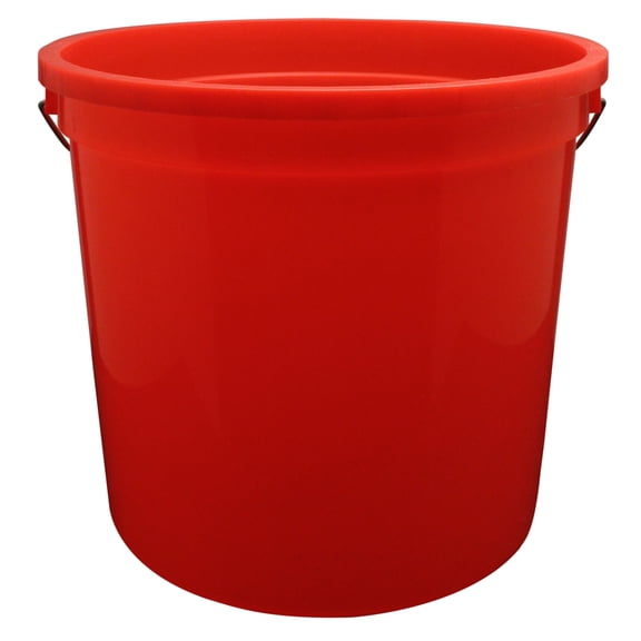 Encore Plastics Plastic Bucket with Wire Handle, 10 Quarts, Red, Model# 1000545