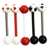 Set 5-hrt/spde/diam/clb/red Tongue Ring
