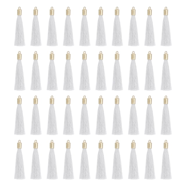 Uxcell 100 Pcs Flecos de Marcador con Tapa Dorada 2.4" Flecos para DIY Blanco