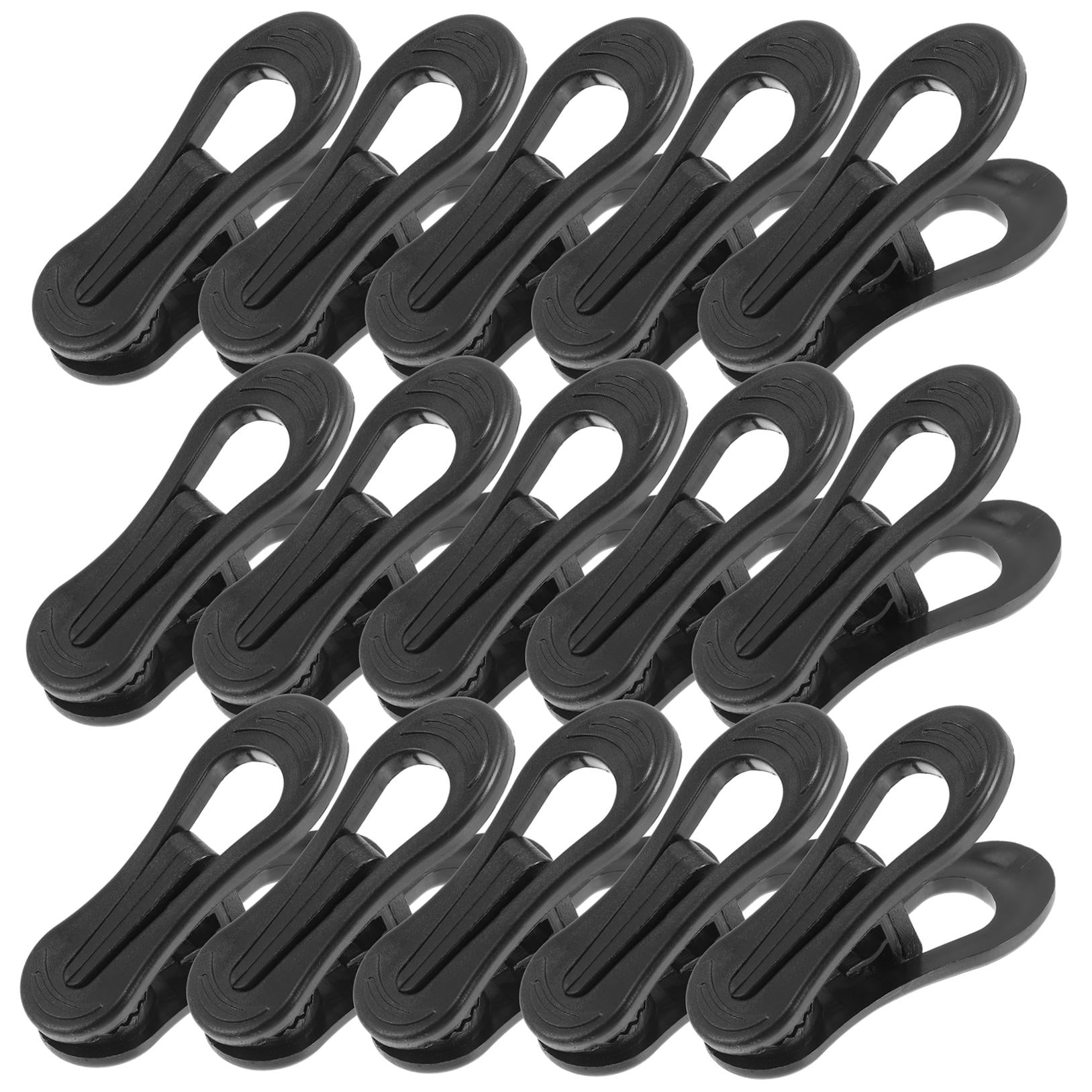 WHAMVOX  50 Pcs Hanger Clips for Plastic Hangers Laundry Clothes Child Travel Black