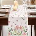 thumbnail image 3 of Table Runners 72 Inches Long Dress Scarves, Pink Spring Floral Farmhouse Kitchen Table Runner, Coffee Tablerunners, Pastoral Flowers Farmhouse Rustic 14x72 Inch, 3 of 9