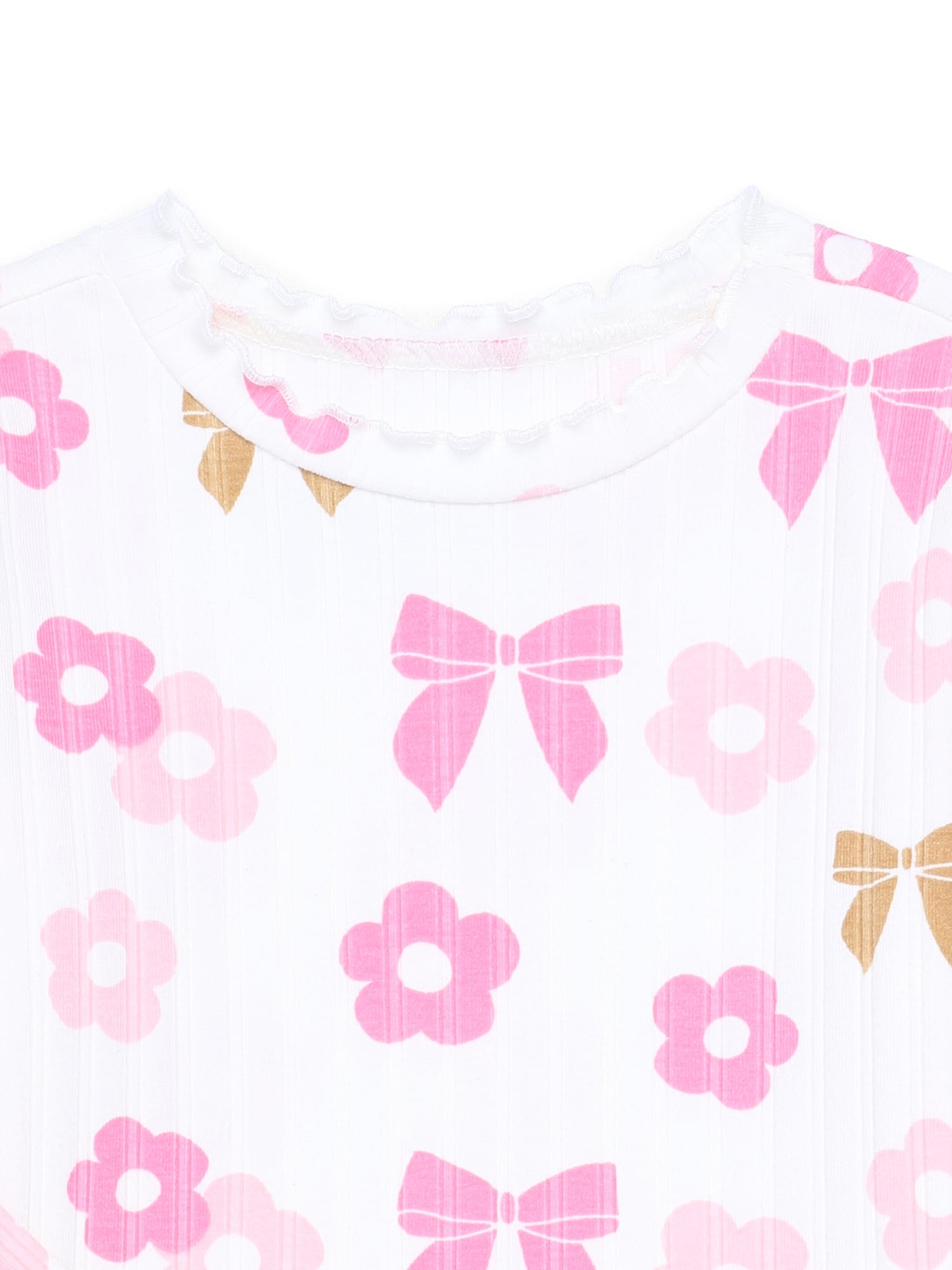 Garanimals Toddler Girl Long Sleeve Lettuce Neck Printed T-Shirt, Sizes 18M-5T