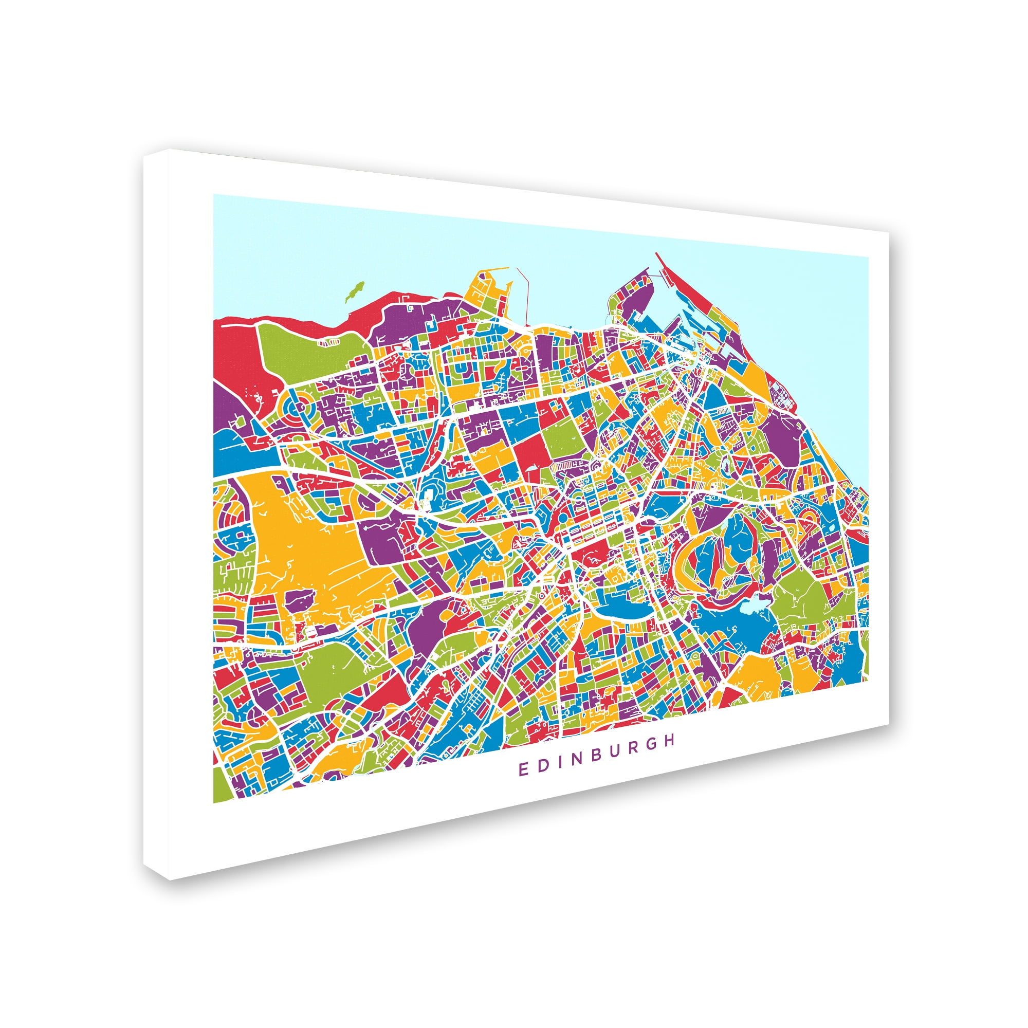 Trademark Fine Art "Edinburgh Street Map III" Canvas Art by Michael Tompsett