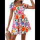 thumbnail image 3 of Vestido Bohemio Acampanado con Mangas Abullonadas y Volantes Fruncidos para Mujer XL, 3 of 10