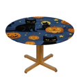 Halloween Pattern Tablecloth Round Table Cover Washable Polyester