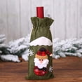 thumbnail image 4 of Cubierta de botella de vino de muñeco de nieve, manga con cordón de Navidad, cubiertas de champán de Papá Noel, ropa de de comedor para Kits de decoración para fiestas Muñeco de nieve/Verde Bearachild HA068081-01, 4 of 6