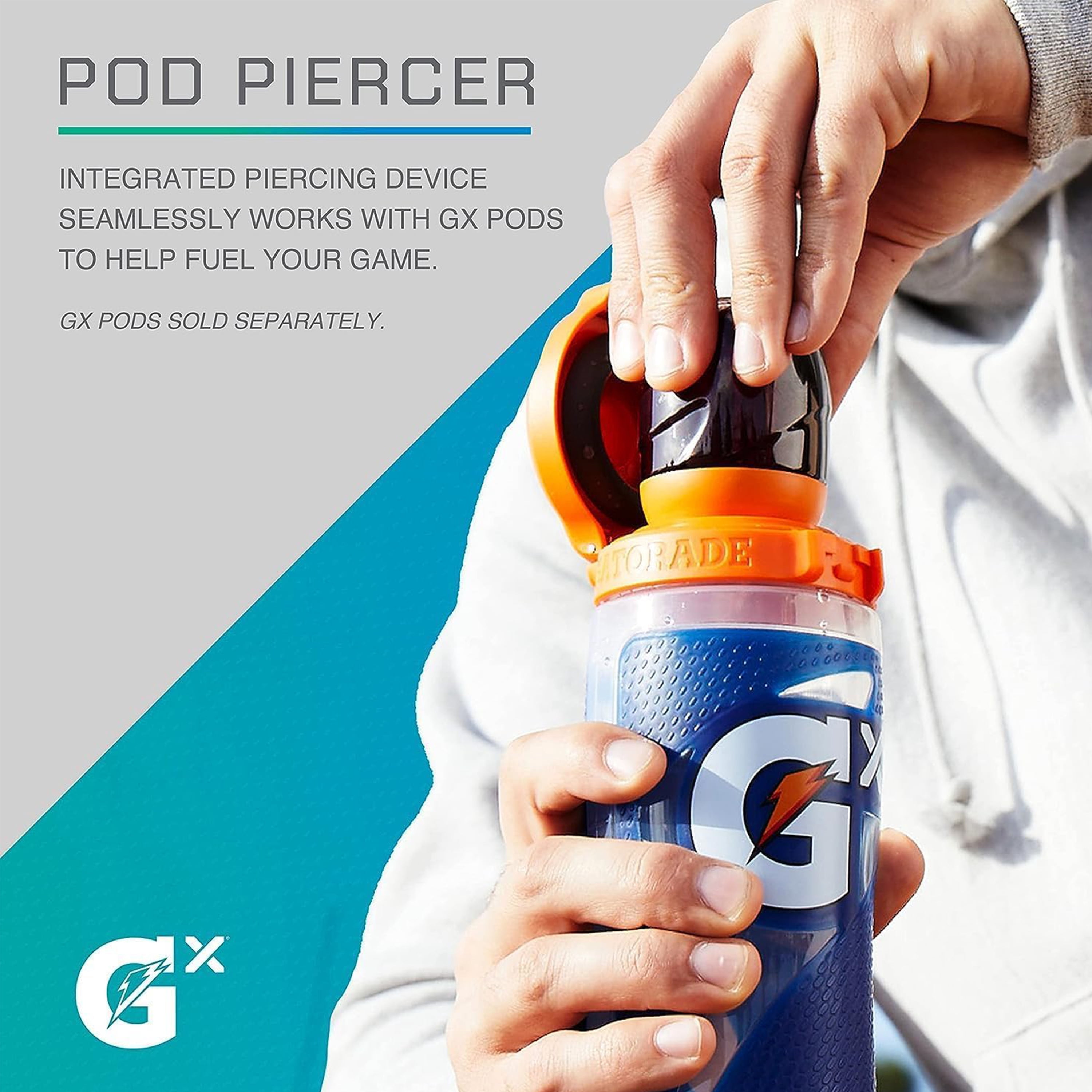 Gatorade Gx Detroit Lions NFL 30 fl oz Non Slip Squeeze Water Bottle, Gx Hydration System