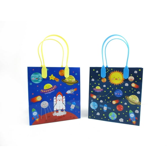 TINYMILLS Outerspace Party Favor Treat Bags 12 Pack