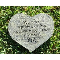 Heart Shape Bereavement Memory Stone with Paw Prints "You Have Left My Side..."
