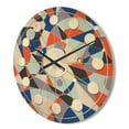 thumbnail image 3 of Designart 'Geometrical Retro Grid IV' Mid-Century Modern Wood Wall Clock, 3 of 5