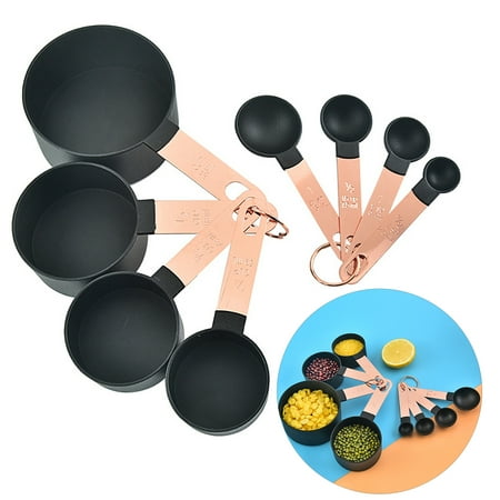

buateil 4Pcs Measuring Spoon Clear Scale Ring Buckle Comfortable Grip Plastic Food Measuring Scoop Set Kitchen Gadget Home Supplies
