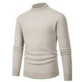 thumbnail image 1 of Pisexur Pull pour Hommes Mode Pull-Over Tunique Décontractée Couleur Unie Manches Longues Pull Tricoté Chaud Automne Hiver Demi-Col Roulé, 1 of 8