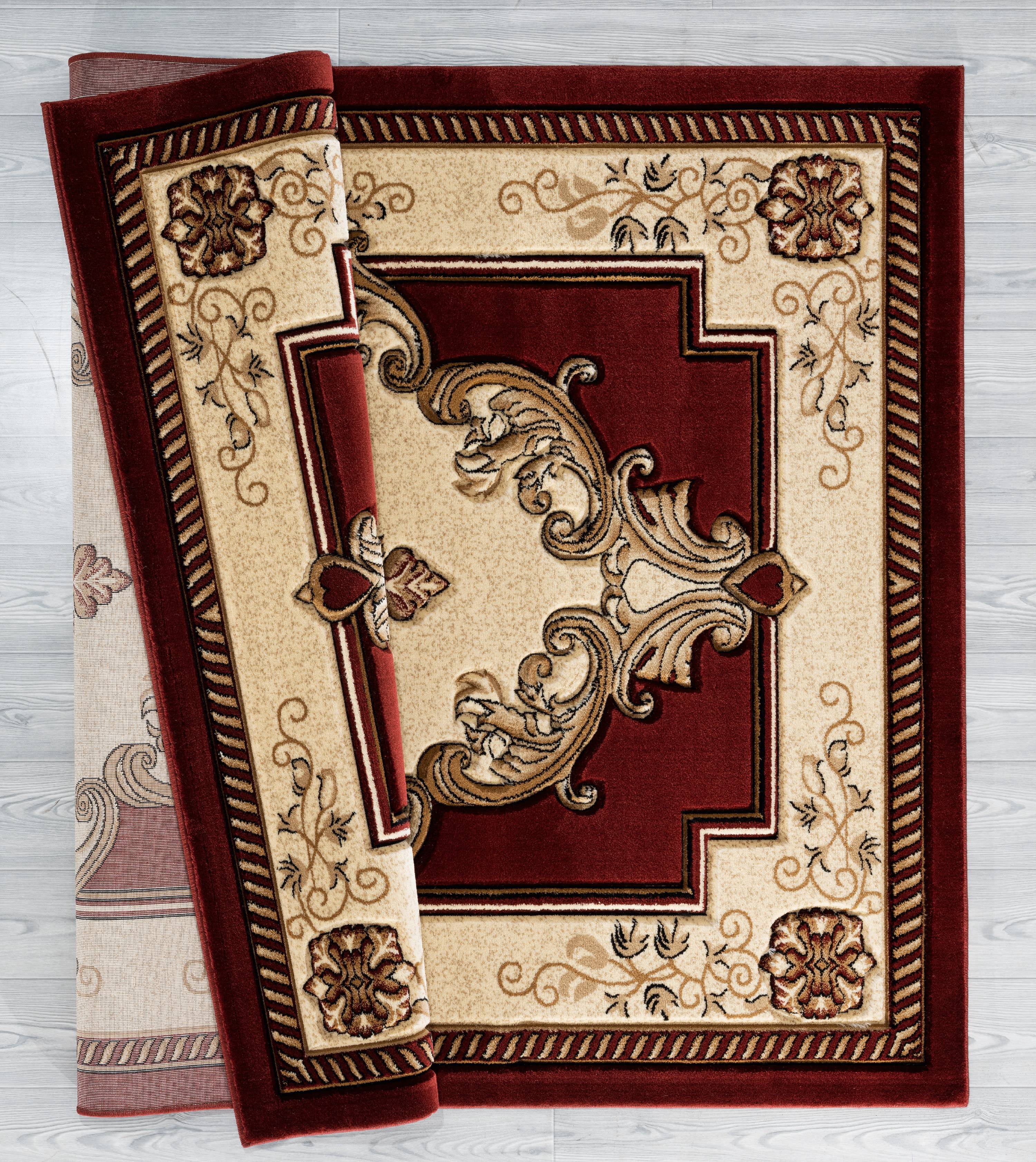 United Weavers Drachma Patras Traditional Medallion Area Rug, Burgundy, 5'3" x 7'6"
