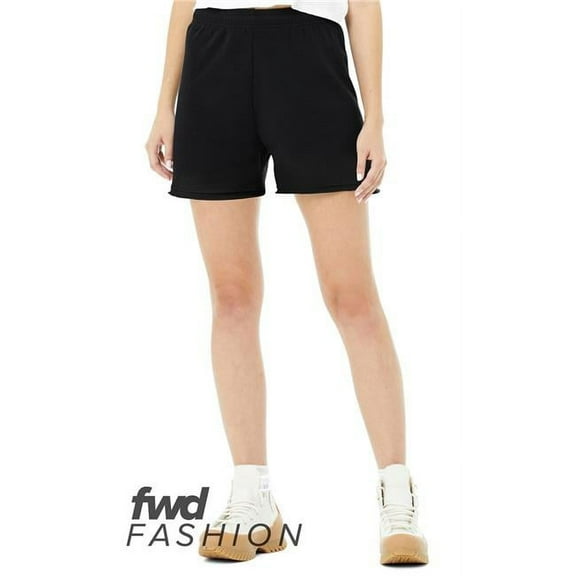 Bella & Canvas B03006587 Women FWD Fashion Cutoff Fleece Shorts, Athletic Heather - 2XL