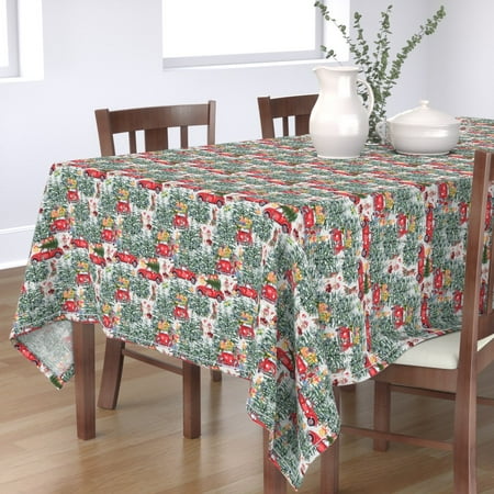 

Cotton Sateen Tablecloth 90 Square - Christmas Puppy Year Dachshund Gray Watercolor Dogs Xmas Pet Tree Winter Holidays Kids Holiday Print Custom Table Linens by Spoonflower
