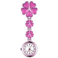thumbnail image 1 of Reloj de bolsillo con clip para mujer, reloj de enfermera de cuarzo de aleación de zinc, reloj de solapa con forma de flor, reloj de bolsillo colgante, con cinco corazones en rosa, 1 of 6